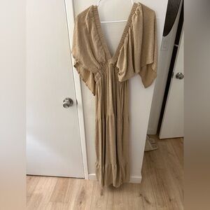 Elegant Tan Maxi Dress